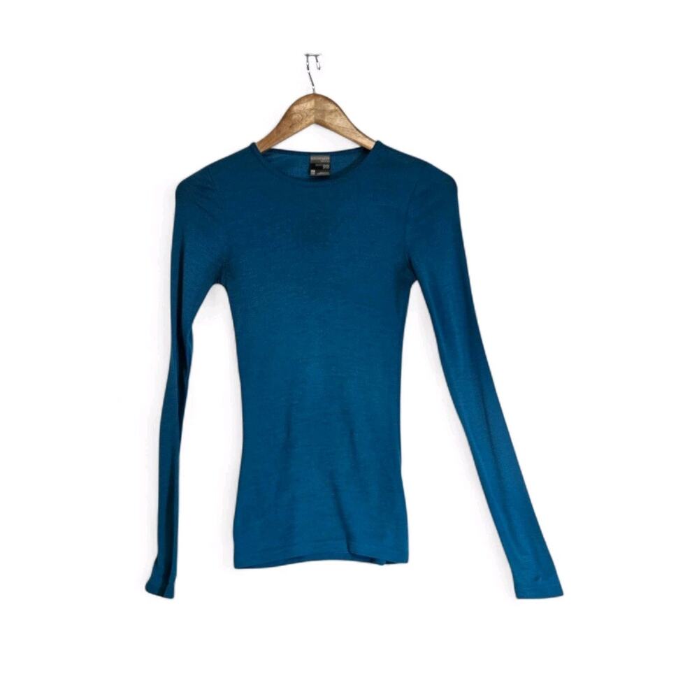 Icebreaker Bodyfit Basics 200 Blue Merino Wool Base Layer Long Sleeve Shirt XS